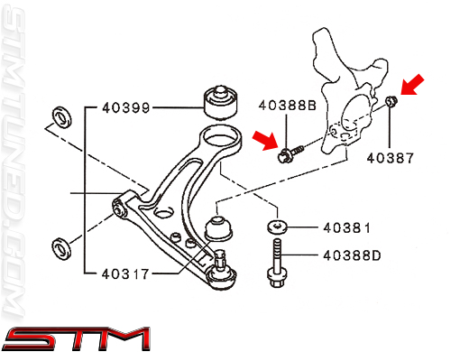 STM: FRONT BALL JOINT NUT & BOLT KIT | EVO VIII-IX | MU140029 ...