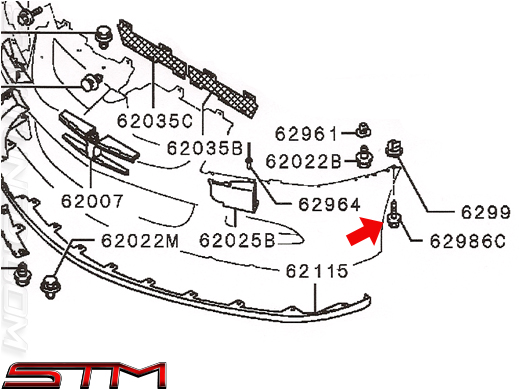 STM: OEM MITSUBISHI FRONT BUMPER SCREW | EVO VIII-IX | MS452393