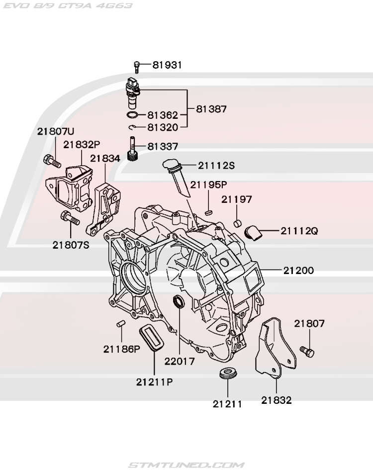 OEM EVO 8/9 TRANSMISSION CASE (221103)