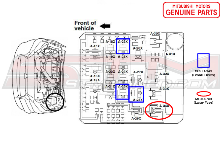 8627A049 MR400709 | MITSUBISHI EVO X COLD START RELAY ... fuse box in mitsubishi colt 